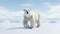 A majestic arctic mammal walking on snow covered mountains generated by AI