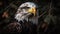 Majestic bald eagle perched on branch, watching generated by AI