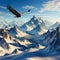 Majestic Bald Eagle: Soaring Over Snowy Peaks