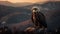 Majestic bald eagle soars in tranquil scene generated by AI