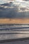 Majestic beach sunrise seascape at Costa del Sol, El Salvador, Central America. Pacific Ocean. Vertical.