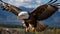 Majestic bird of prey soaring in the sky generated by AI