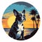 Majestic Boston Terrier Sunset T-shirt Design