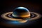 Majestic breathtaking view of Saturn.generative ai