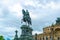 Majestic bronze monument to King Johannes of Saxony at Theaterplatz in Dresden, Germany