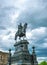 Majestic bronze monument to King Johannes of Saxony at Theaterplatz in Dresden, Germany