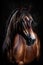 The Majestic Brown Stallion: A Stunning Portrait of Power and Grace. Generative AI