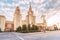 majestic building of the Lomonosov Moscow State University. Architecture in the style of the Stalinist Empire