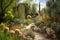 majestic cactus garden with a variety of flora and fauna