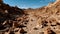 Majestic camel treks arid sandstone mountain range generated by AI