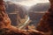 The Majestic Canyon: 3D Studio Max Render with Intricate Details