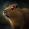 Majestic Capybara Portrait in Twilight Serenity. Generative AI