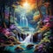 Majestic Cascade in Enchanting Forest Setting