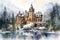 Majestic Castle: A Fairytale Winter Wonderland with a Charming C