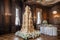 majestic castle wedding cake, with intricate details and hidden surprises