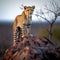 Majestic Cheetah on Rocky Outcrop