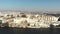 Majestic cityscape of Udaipur city, India. Aerial forward