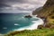 Majestic coastal scenery from Ponta Delgada viewpoint and steep cliffs in Madeira