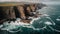 Majestic coastline, eroded rock, wild Atlantic way generated by AI