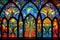 Majestic Colorful church window. Generate Ai