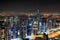 Majestic colorful dubai marina skyline during night. Dubai marina, United Arab Emirates.