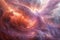 Majestic Cosmic Phenomenon with Vibrant Colorful Nebula and Interstellar Clouds in Deep Space