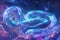 Majestic cosmic snake coiling through the starry expanse of space, combining elements of fantasy and astrology