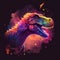 Majestic Cosmic T REX dinosaur in a vibrant Nebula vector generative AI