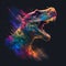 Majestic Cosmic T REX in a vibrant Nebula vector dinosaur generative AI