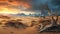 Majestic Desert Landscape: Alien Worlds And Romanticized Seascapes