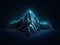Majestic digital mountain artwork illuminated. Generative AI