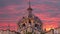 The majestic dome of the Almudena Cathedral in Madrid. Spain