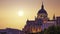 The majestic dome of the Almudena Cathedral in Madrid. Spain