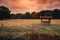 Majestic, dramatic cloudscape over an autumn landscape in Burgerpark, Bremen, Germany