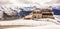 Majestic Dreamy View of snowy Gornergrat station and Matterhorn shrouded with clouds, Zermatt, Switzerland, Europe