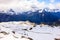 Majestic Dreamy View of snowy swiss alps surrounding Gornergrat station, Zermatt, Switzerland, Europe