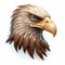 Majestic Eagle Head: Realistic Brown Portrait.