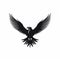 Majestic Eagle Silhouette Logo: Intense Movement In Petros Afshar Style