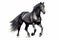 Majestic Ebony Beauty: Black Horse on a Blank White Canvas