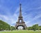 Majestic Eiffel tower in Paris against a blue sky, Paris