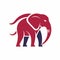 A majestic elephant with a long trunk and tail in its natural habitat, Create a minimalist logo inspired by the majestic elephant