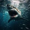 Majestic Encounter: Great White Shark Amidst a Vibrant Ocean Haven