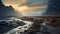 Majestic Fantasy Scene: River And Mountain View In Stunning Uhd