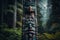 Majestic fictional totem pole from vancouver island