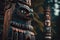 Majestic fictional totem pole from vancouver island