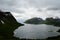 Majestic fjord and mountain landscape in northern norway