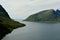 Majestic fjord and mountain landscape panorama photo senja island