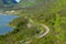 Majestic fjord and mountain landscape panorama photo senja island summer