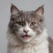 Majestic fluffy Cream-Colored Long-Haired Cat Posing Against a Neutral Background