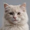 Majestic fluffy Cream-Colored Long-Haired Cat Posing Against a Neutral Background